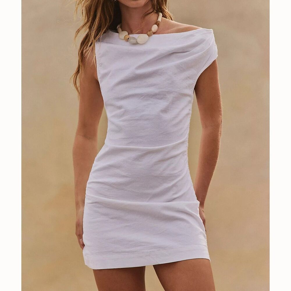 Free People Free-Est So Far Summer Stretch Linen Mini Dress Bodycon S 291385